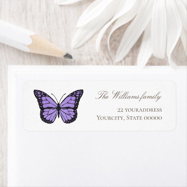 Etiqueta lavender butterfly  label (In situ)