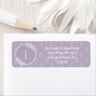 Etiqueta Lavender Elegant Damask Label