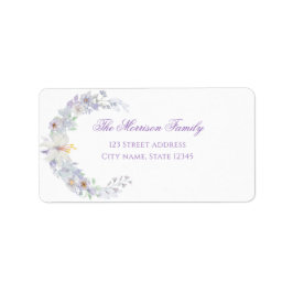 Etiqueta Lavender Floral Baptism Return Address Label