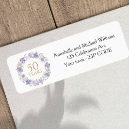 Etiqueta Lavender Floral Garland 50ª dirección Boda
