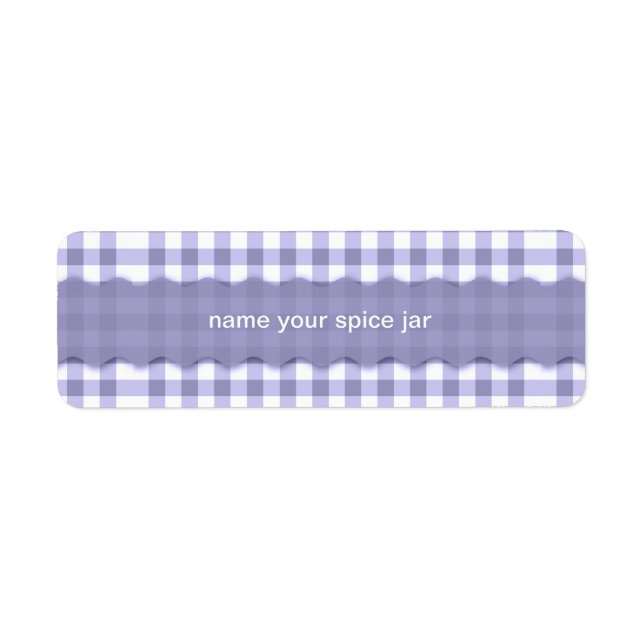 Etiqueta Lavender Gingham Checks Personalizado (Frente)