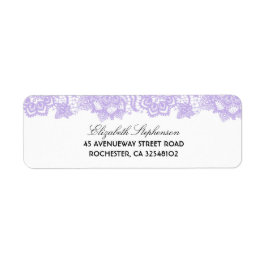 Etiqueta Lavender Lace Elegante Boda Blanco