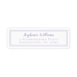 Etiqueta Lavender Minimalist Wedding RSVP Return Address