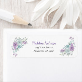 Etiqueta Lavender & Mint Floral Watercolor | Return Address