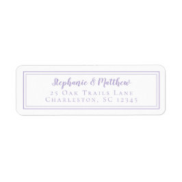 Etiqueta Lavender Modern Wedding RSVP Return Address