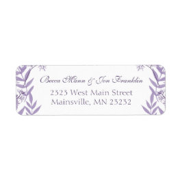 Etiqueta Lavender Purple Boda Botánico