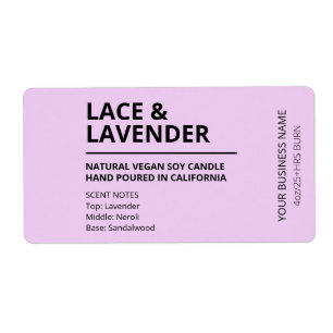 Etiqueta Lavender Scent Purple Candle Labs