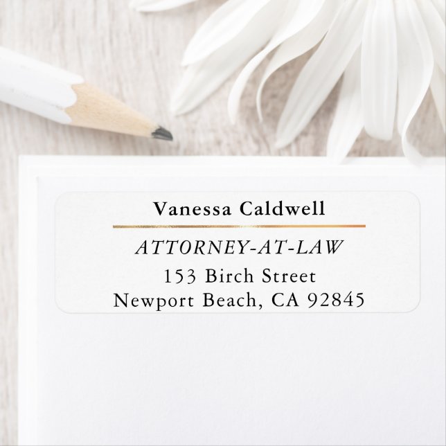 Etiqueta Lawyer Attorney At Law Classy White (In situ)