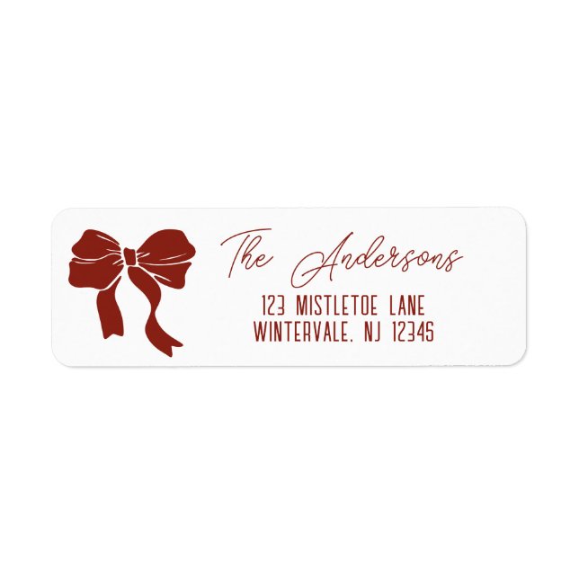 Etiqueta Lazo de cinta de Navidad personalizado (Frente)