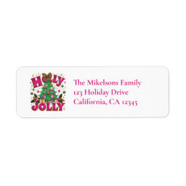 Etiqueta Lazo de Leopardo Holly Jolly