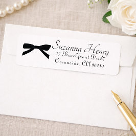Etiqueta Lazo negro elegante escritura a mano elegante