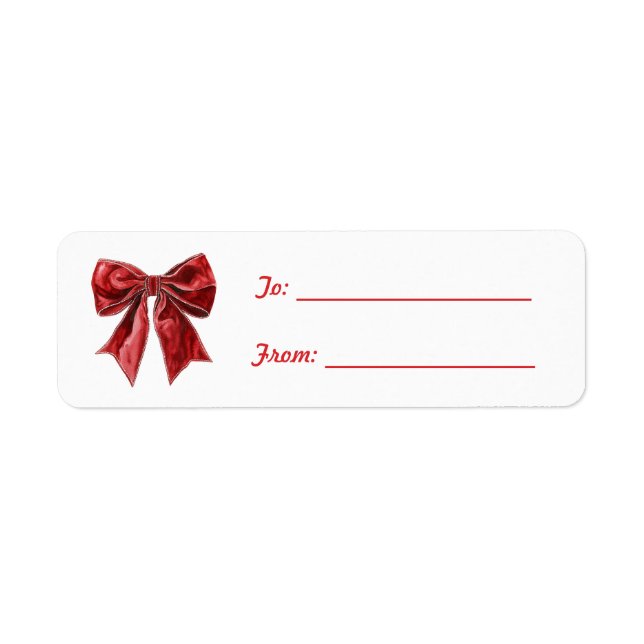 Etiqueta Lazo Rojo Chic Navidad (Frente)