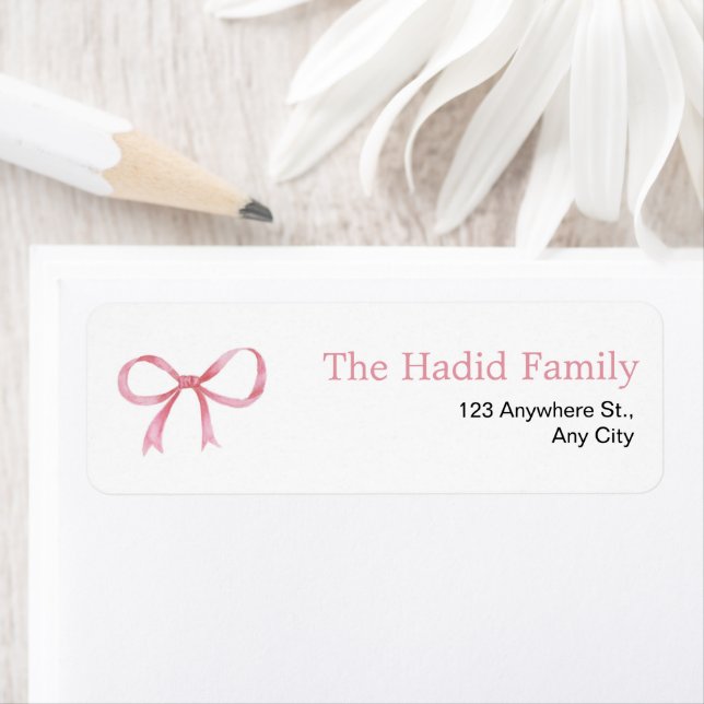 Etiqueta Lazo rosa acuarela  (In situ)