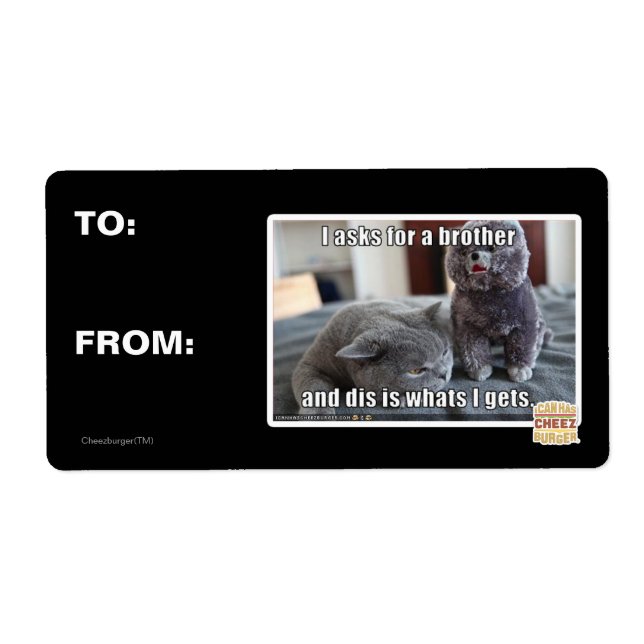 Etiqueta Le pido un hermano (Frente)