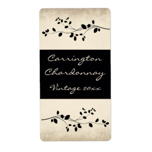 Etiqueta Leafy Vine Design Wine Label