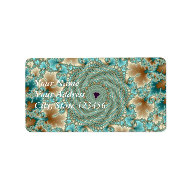Etiqueta Leafy Whorls Fractal (Frente)