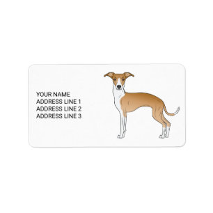 Etiqueta Lebrel Italiano Color Cervato Y Blanco Con Texto P