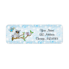 Etiqueta Lechuza azul | Temática de ducha