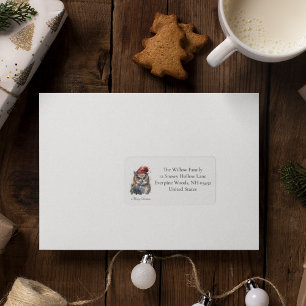 Etiqueta Lechuza de invierno encantada, personalizado