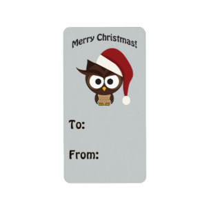 Etiqueta Lechuza furiosa de navidad