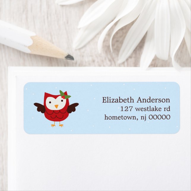 Etiqueta Lechuza navidad (In situ)