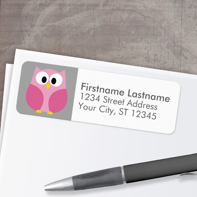 Etiqueta Lechuza Personalizado pequeña - Nombre personaliza (Custom Return Address Labels - Low Minimum)