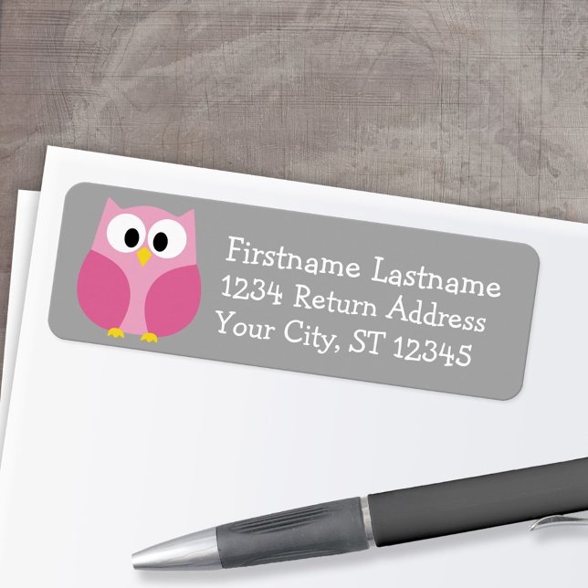 Etiqueta Lechuza Personalizado pequeña - Nombre personaliza (Custom Return Address Labels - Low Minimum)