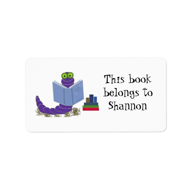 Etiqueta Lector de libros gusano de libro (Frente)
