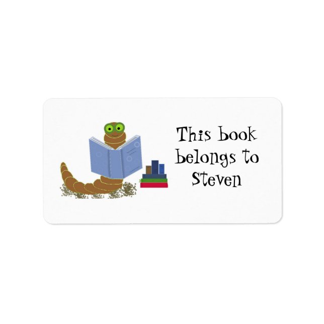 Etiqueta Lector de libros gusano de libro (Frente)