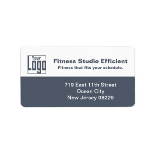 Etiqueta Lema del estudio de deporte Logo Gris Blanco Direc