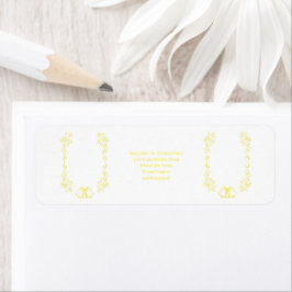 Etiqueta Lemon Bells Scrollwork Boda Dirección de devolució