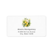 Lemon Bouquet with White Blossoms Address