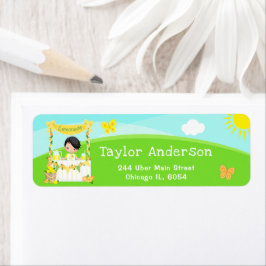 Etiqueta Lemonade Stand Birday Black Hair Boy