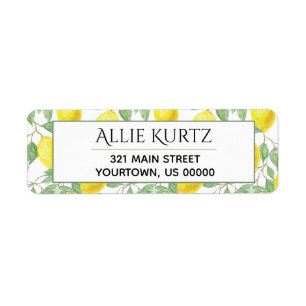 Etiqueta Lemones Amarillos verdes hojas botánicas frescas