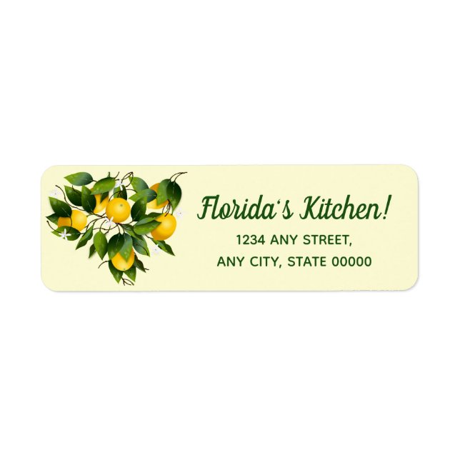 Etiqueta Lemons Citrus Fruits Floral Garden (Frente)