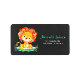 Etiqueta León acuático de Chalkboard