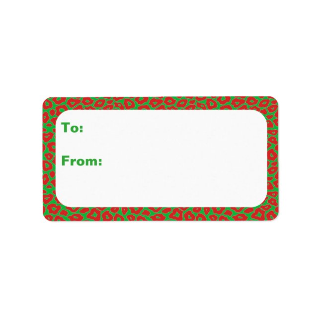 Etiqueta Leopard navidades (Frente)