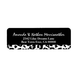 Etiqueta Leopardo blanco y negro V003