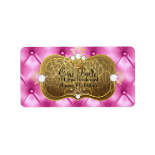 Etiqueta Leopardo rosado del penacho de 311 Ciao Bella