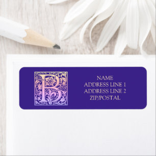 Etiqueta Letra B Color Vintage Primera Letra Gradiente