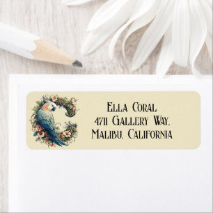 Etiqueta Letra C Cockatoo Elegant Floral