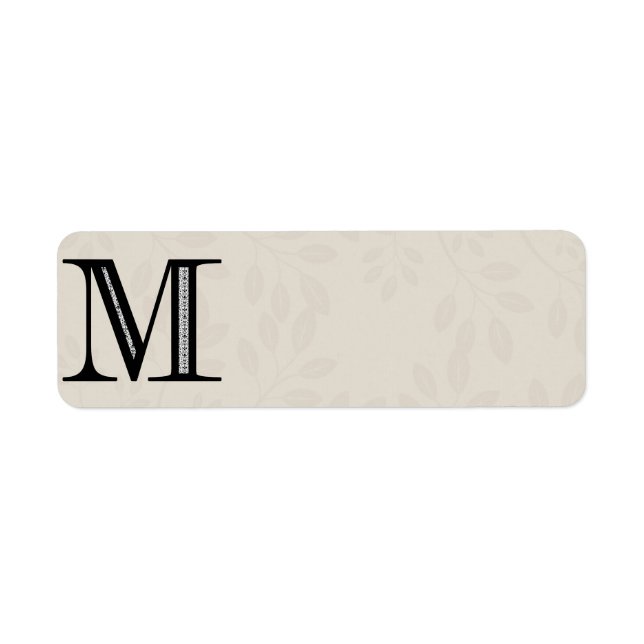 Etiqueta Letra Damask M - Negro (Frente)