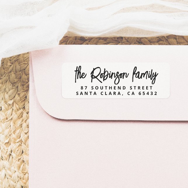 Etiqueta Letra moderna negrita Nombre de familia Dirección  (Subido por el creador)