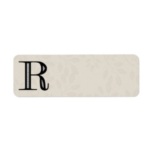 Etiqueta Letra R - negro del damasco