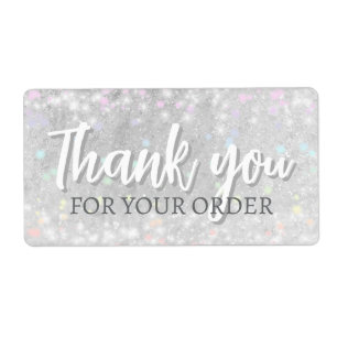 Etiqueta Letras de agradecimiento Glitter Snow Star