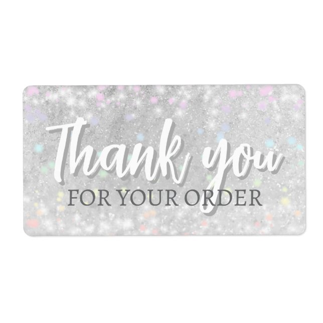 Etiqueta Letras de agradecimiento Glitter Snow Star (Frente)