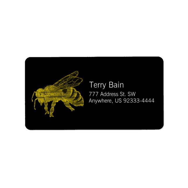 Etiqueta Letterpress Bee (Frente)