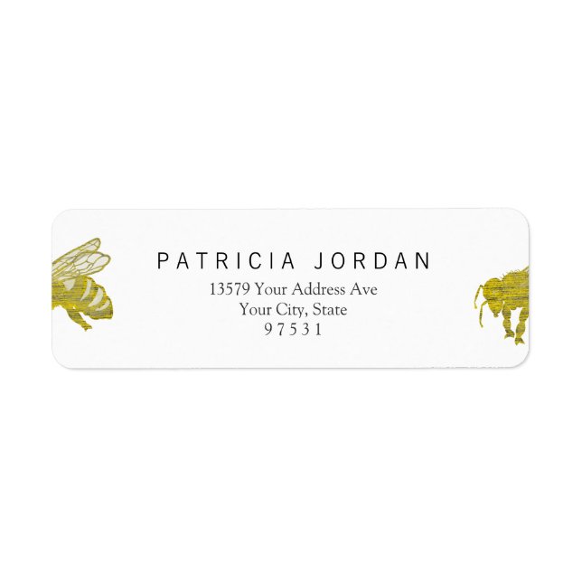 Etiqueta Letterpress Bee (Frente)