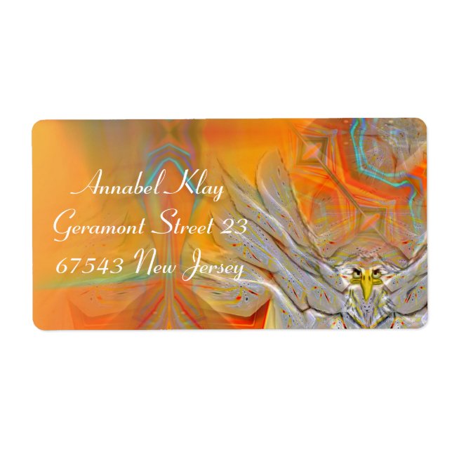 Etiqueta Levantamiento del águila hacia el aumento de las e (Frente)