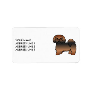 Etiqueta Lhasa Apso Sable Rojo Perro Lindo & Texto Personal